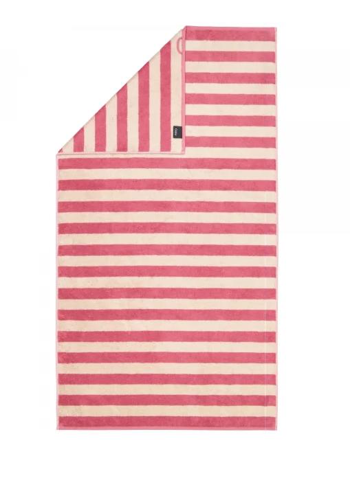 Cawo Lines Block Bath Towel - Berry