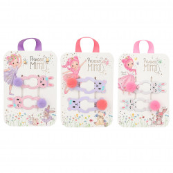 Princess Mimi Hair Clips w/Pompom