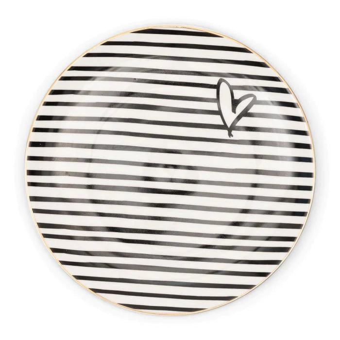 Dots & Stripes Heart Cake Plate