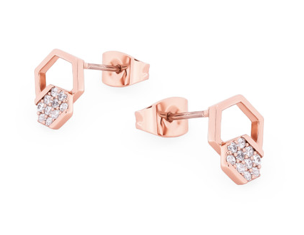 Bee Rose Gold Pave Stud Earrings