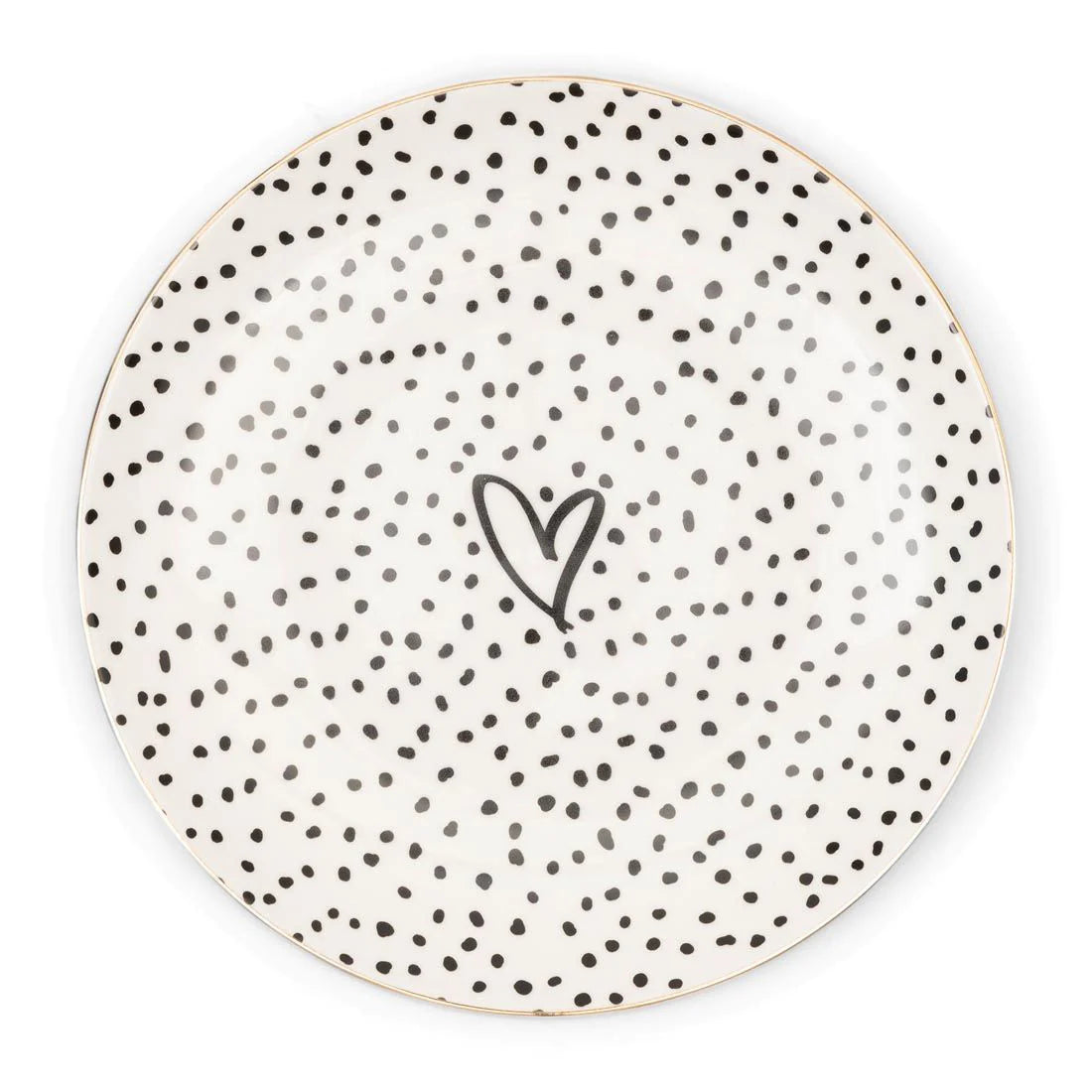 Dots & Stripes Heart Breakfast Plate