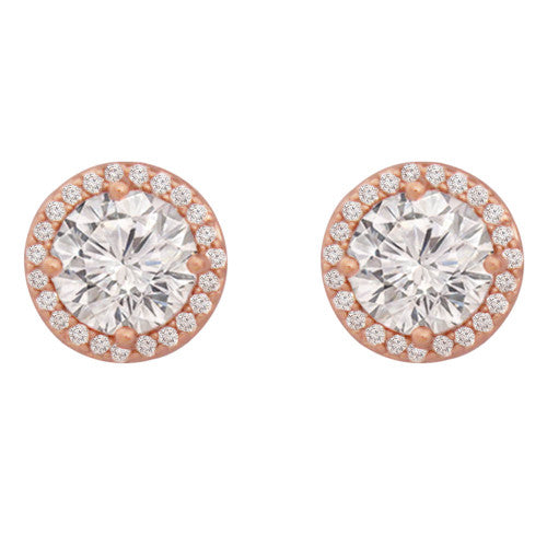 Rose Simple CZ Earrings