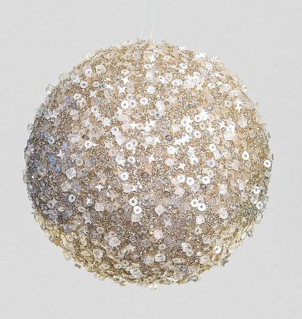 Sequin Ball 90mm Champagne