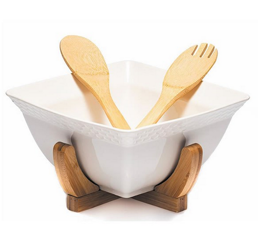 White 3 Piece Salad Bowl Set