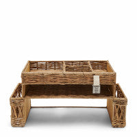 Rustic Rattan Desk Organiser