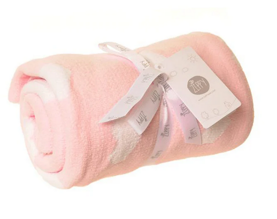 Blanket Pink & White Hearts
