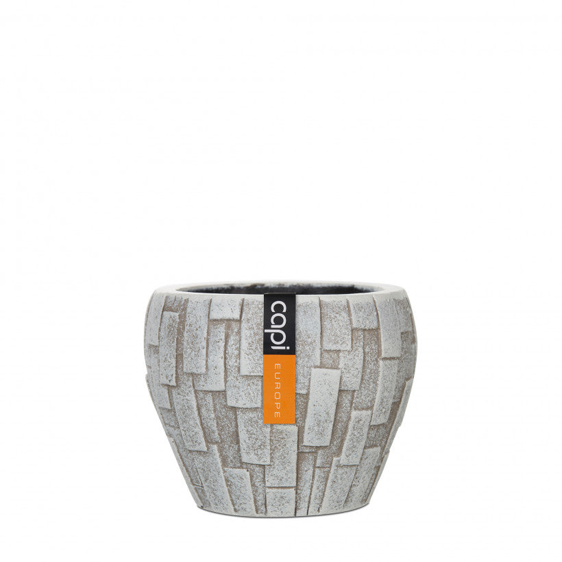 Tapered Stone Planter (Ivory) - 15cm
