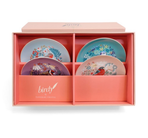 TC Birdy Set/4 Biscuit Plates