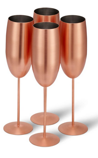 Champagne Flutes Set/4 - Matte Rose Gold