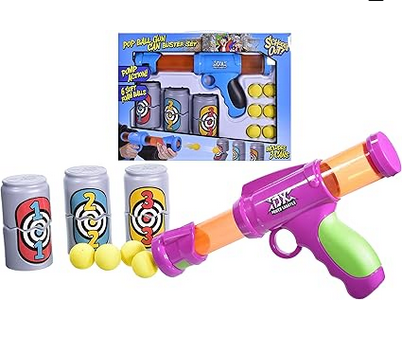 Pop Ball Shooter - Can Targets