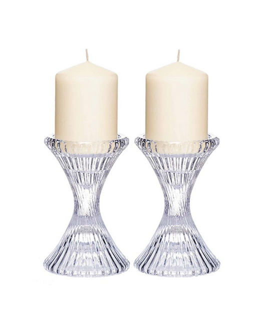 Ella Pillar Candleholder Pair 15.5cm