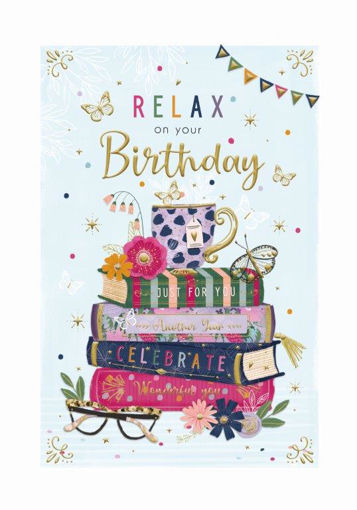 Birthday Card - Books/Relax
