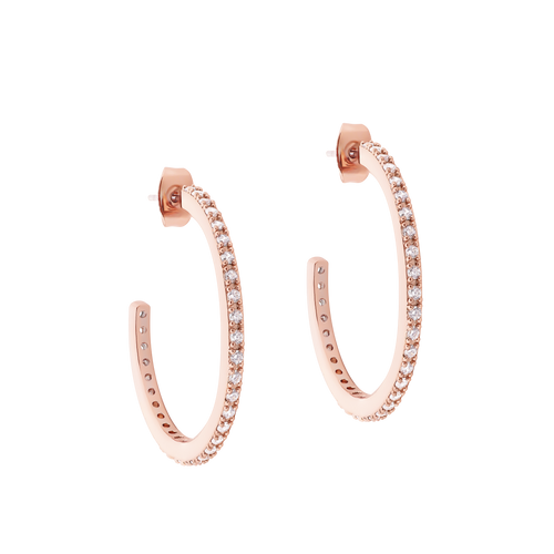 Circle Rose Gold Hoop Earrings