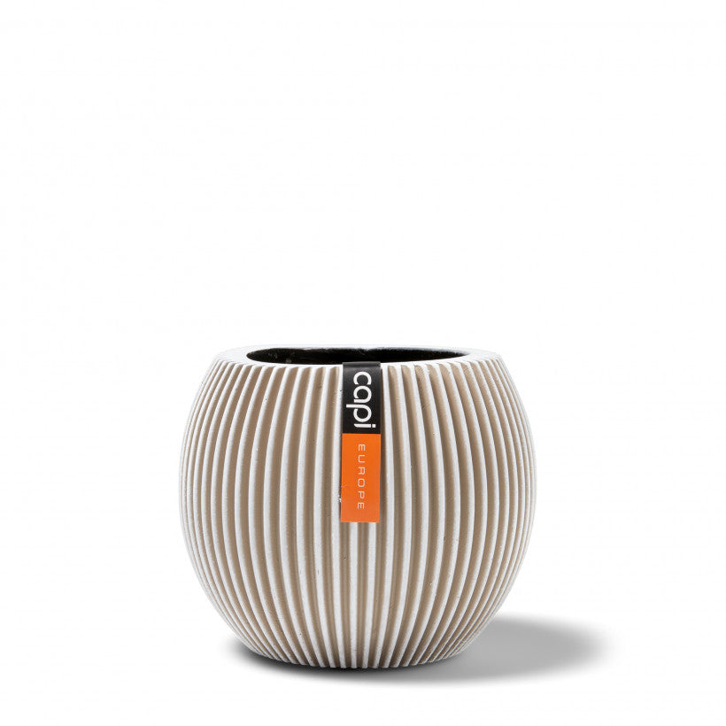 Indoor Nature Groove Ball Planter (Ivory) - 23cm Dia