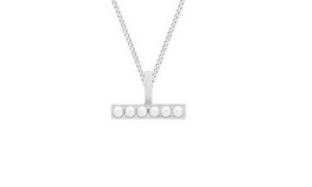 T-Bar Pendant Silver Mini Pearls