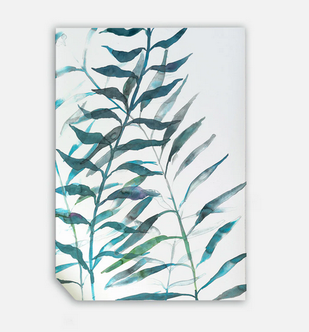 Aqua Leafs, 50cmx70cm wall art