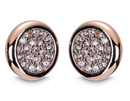 Rose Gold Round Earrings