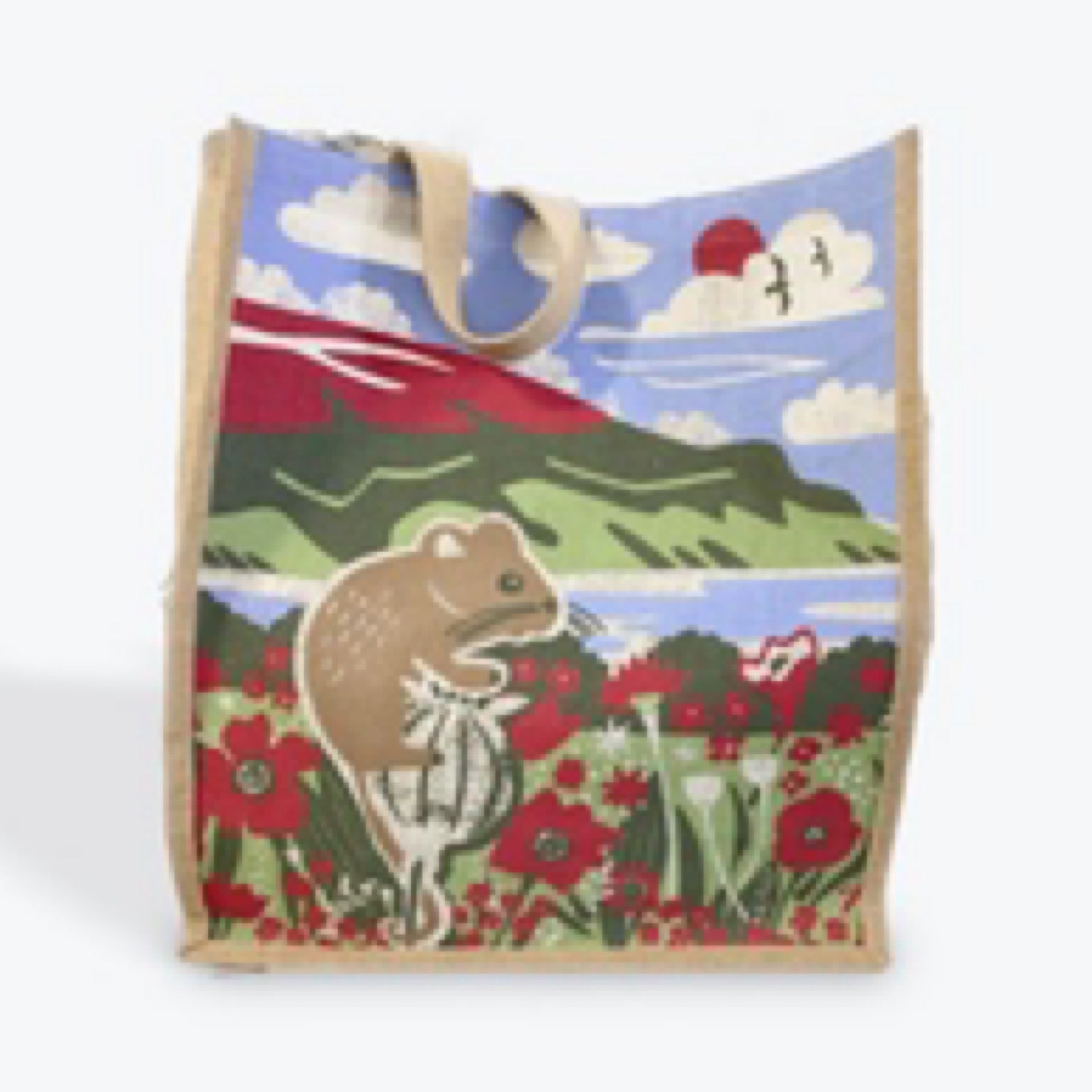 Jute Shopper - Polly Joke Poppies