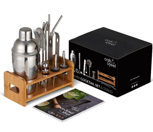 Cocktail Set w/Stand - Silver