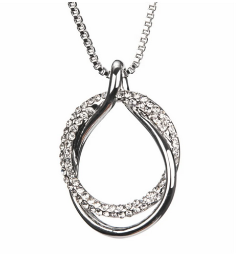 Silver Diamante Loop Pendant