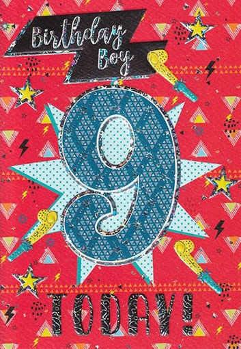 Birthday Card - Age 9 Red