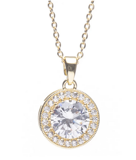 Gold Large Stone Diamond Pendant