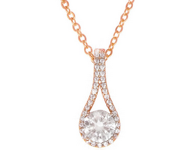 Rose Gold Pendant w/ Round CZ