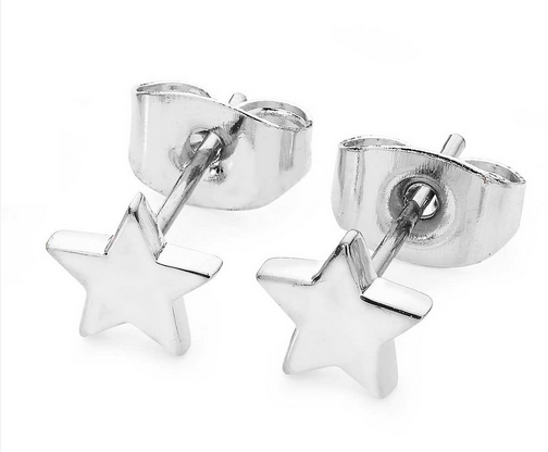 Star Mini Stud Earrings - Silver