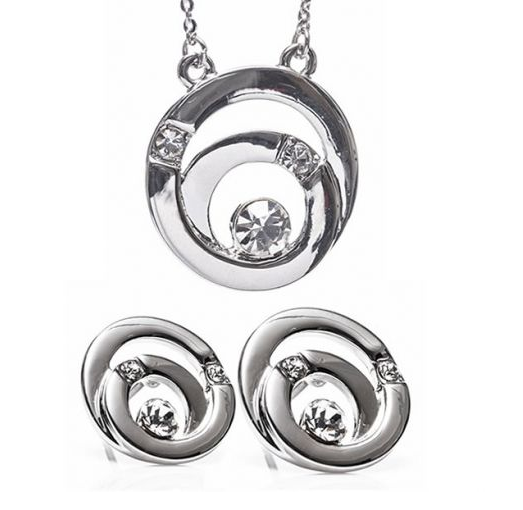 Silver Spiral Stone Set