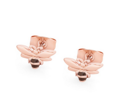 Bee Rose Gold Stud Earrings