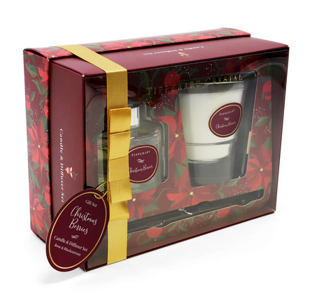 Poinsettia Candle & Diffuser - Christmas Berries