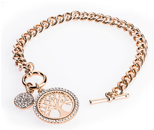 Rose Gold Tree of Life Toggle Bracelet