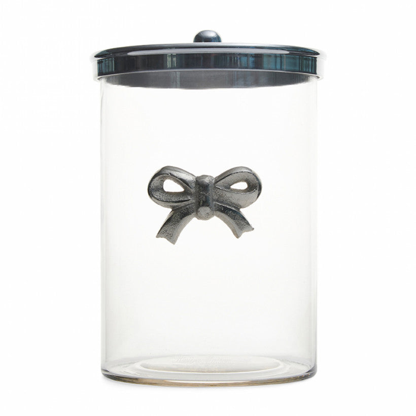 Ribbon Metal Storage Jar