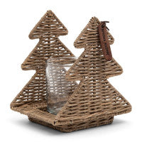 Rustic Rattan Lovely Trees Votive