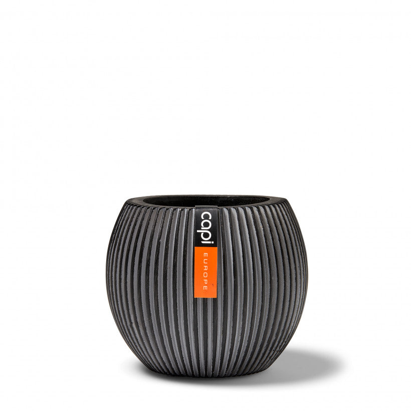 Indoor Nature Groove Ball Planter (Black) - 23cm