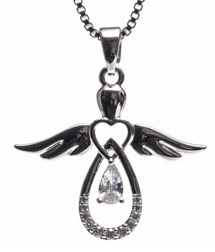 Silver Guardian Angel Pendant