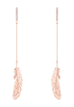 Feather & Chain Long Earrings