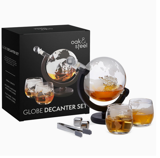 World Globe Decanter Set