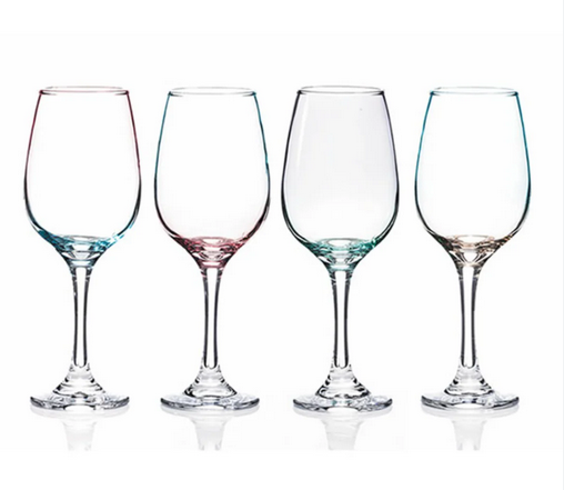 Lustre Green & Pink Wine Glass Set/4