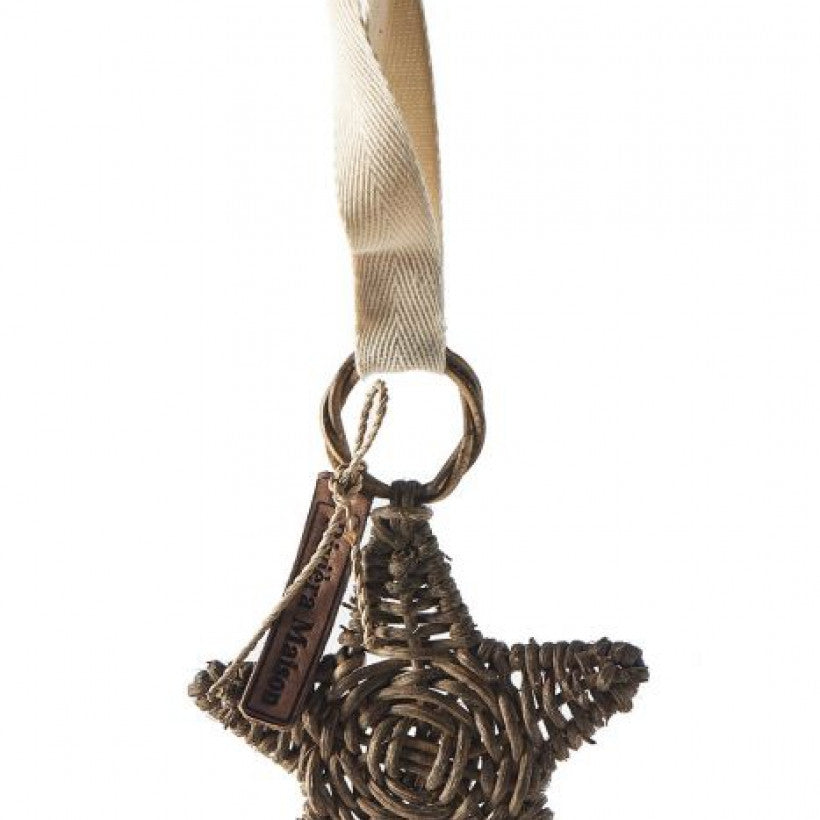 Rustic Rattan Christmas Hanger Star