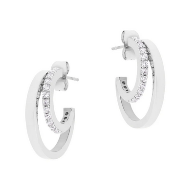 Double C Earrings Silver