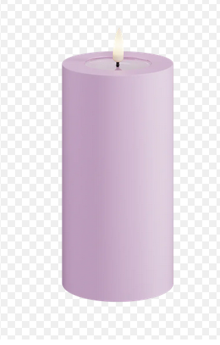 Lavender Outdoor LED Candle 7.5x15cm