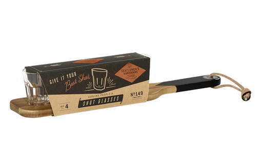 Serving Paddle w/Shot Glasses