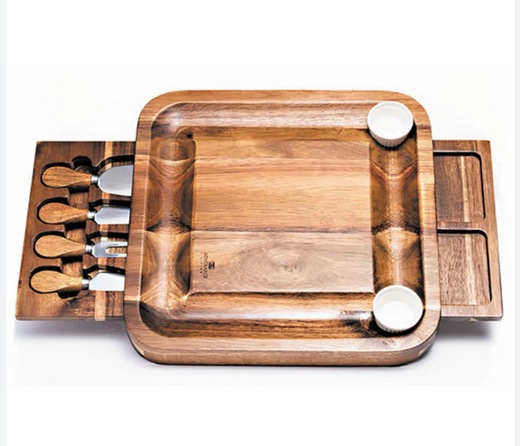 Cheese Board w/Dishes & Knives