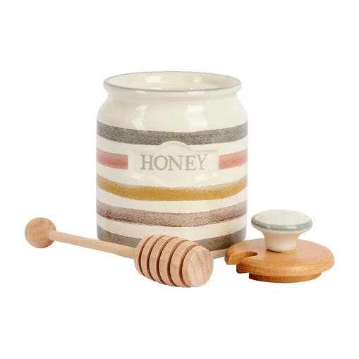 CC Ceramic Honey Pot w/ Wooden Dipper