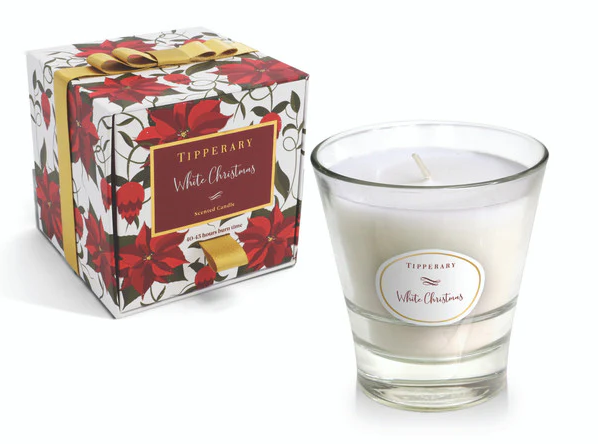 Poinsettia Candle - White Christmas