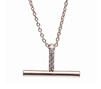 Rose Gold T-Bar Pendant