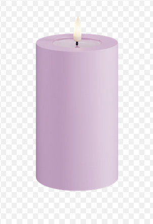 Lavender Outdoor LED Candle 7.5x12.5cm