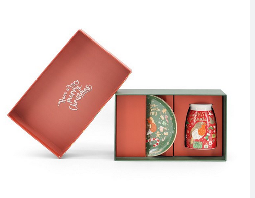 TC Christmas Robin Santa Snack Set