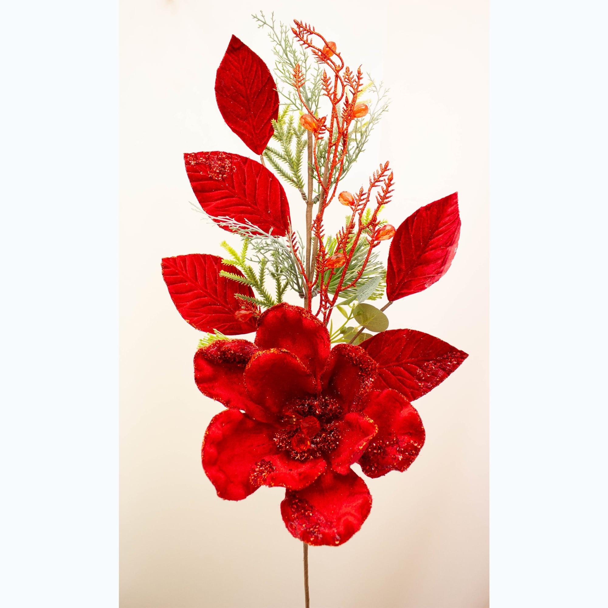 Red Jewel Magnolia Spray 82cm